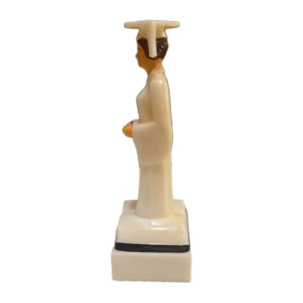 Vintage Graduation Cake Topper Lady Graduate 1950s Plastic